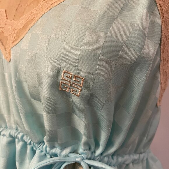 Vintage 70s Givenchy Intimates Chemise Peignoir Nightgown Angel Sleeve Robe Lace - Picture 7 of 16
